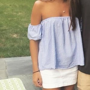 Blue and white striped shirt